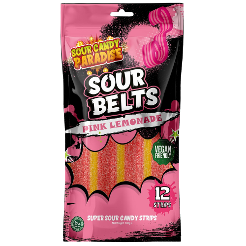 Sour Belts Pink Lemonade 12X100G dimarkcash&carry