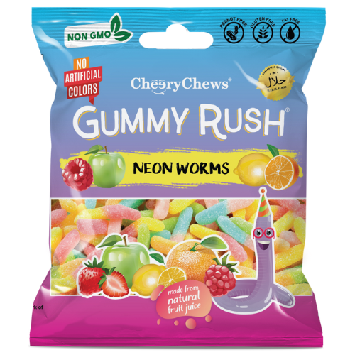 Gummy Rush Neon Worms 12X90G dimarkcash&carry