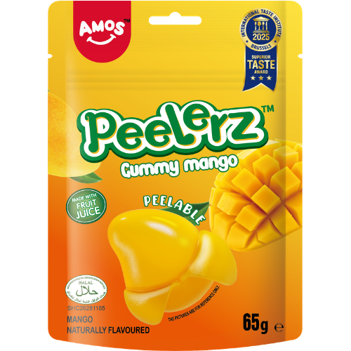Amos Peelerz Gummy ( Halal ) Mango 12x65g dimarkcash&carry