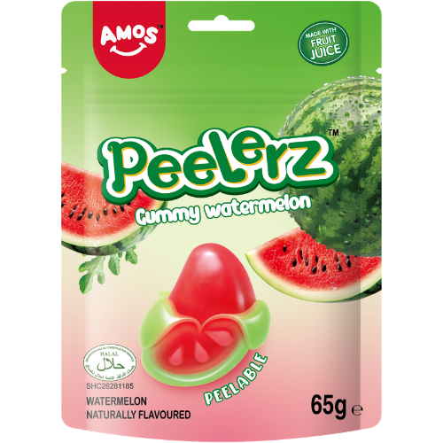 Amos Peelerz Gummy ( Halal ) Watermelon 12x65g dimarkcash&carry