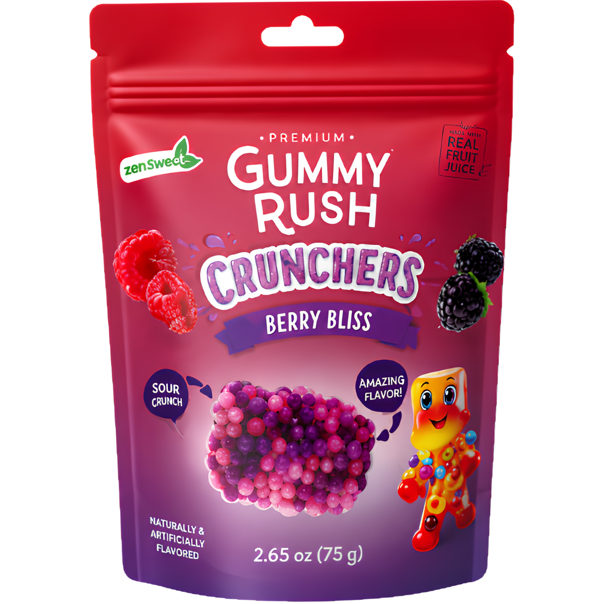 Gummy Rush Crunchers Berry Bliss  12X80g dimarkcash&carry