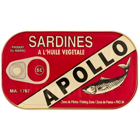 Apollo Sardines In Vegetable Oil 50X125G dimarkcash&carry