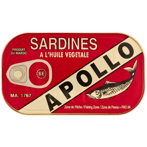 Apollo Sardines In Vegetable Oil 50X125G dimarkcash&carry