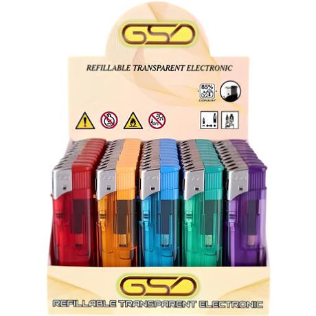 GSD Transparent Electronic Lighters 50pack dimarkcash&carry