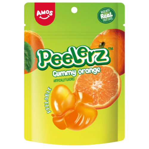 Amos Peelerz Gummy Orange Candy 12X65G dimarkcash&carry