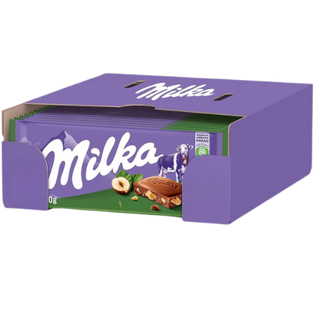 Milka Hazelnuts Chocolate Bar 24X90G dimarkcash&carry