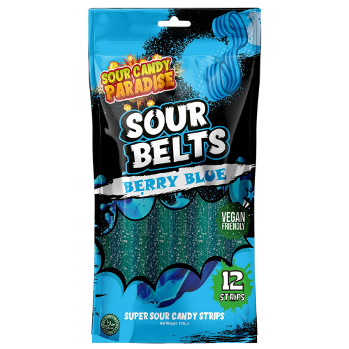Sour Belts Berry Blue 12X100G dimarkcash&carry