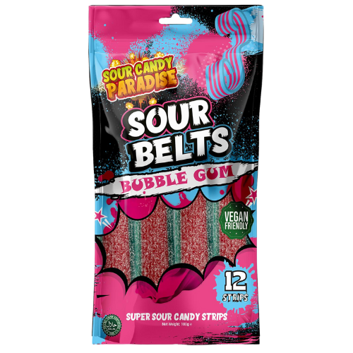 Sour Belts Bubblegum 12X100G dimarkcash&carry