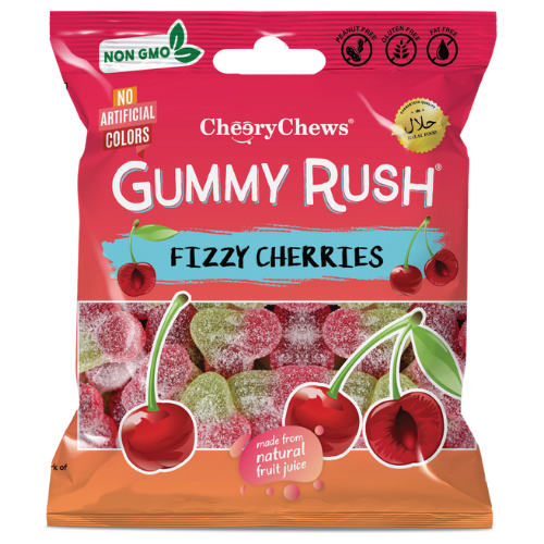 Gummy Rush Fizzy Cherries 12X90G dimarkcash&carry