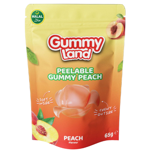 Gummy Land Peelable Gummy Peach (Halal) 12X65G dimarkcash&carry