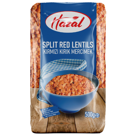 Hazal (230) Red Lentils Split 6X500G dimarkcash&carry