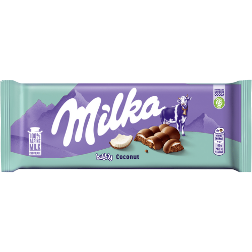 Milka Bubbly Coconut Chocolate Bar 12X97G dimarkcash&carry