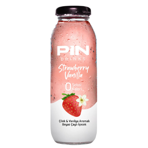 Pin Drinks Strawberry & Vanilla Glass 24X250Ml dimarkcash&carry
