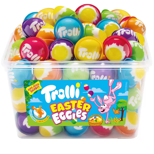 Trolli Easter Eggies Tubs 1x60pcs dimarkcash&carry